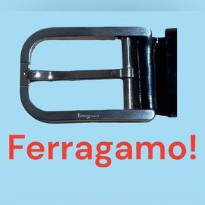 Salvatore Ferragamo Mens Black Belt 41" Inch